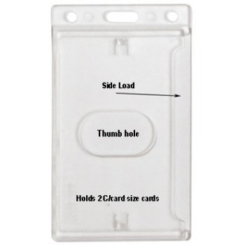 Frosted Rigid Plastic 2 Card Side Load Dispenser Vertical - 100 pack